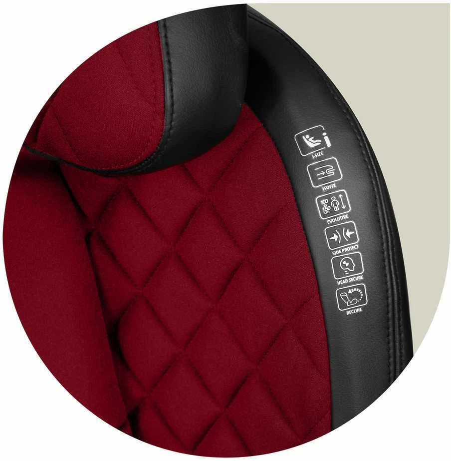 Automobilinė kėdutė Nukido Louis juoda - raudona, 15-36 kg ISOFIX