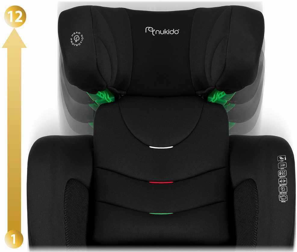 Automobilinė kėdutė Nukido Louis Soft juoda 15-36 kg ISOFIX