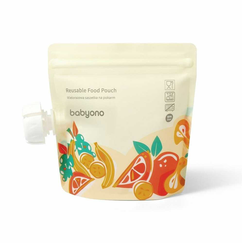 Baby Ono BabyOno daugkartiniai maišeliai maisteliui užspaudžiami 5 vnt 150ml 1467