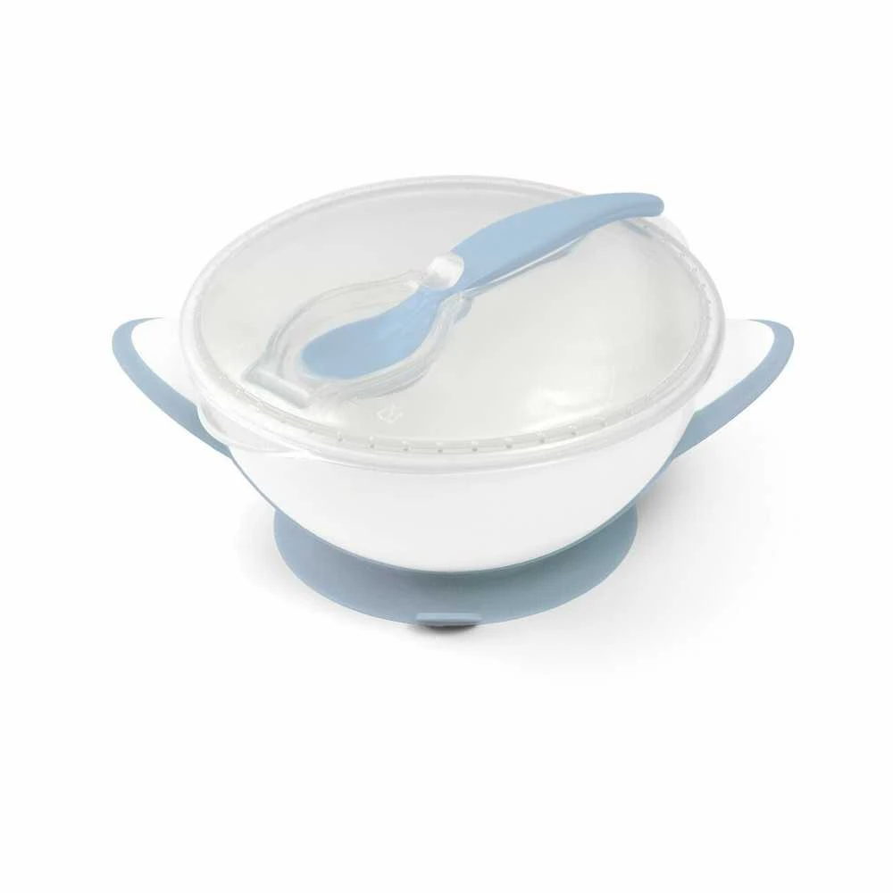 Baby Ono BabyOno lėkštė limpančiu dugnu + šaukštelis Nuo 6+ mėn., mėlyna, 1063/05