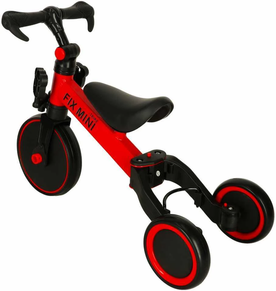 Trike Fix Mini krosinis triratukas 3in1 su pedalais, raudonas