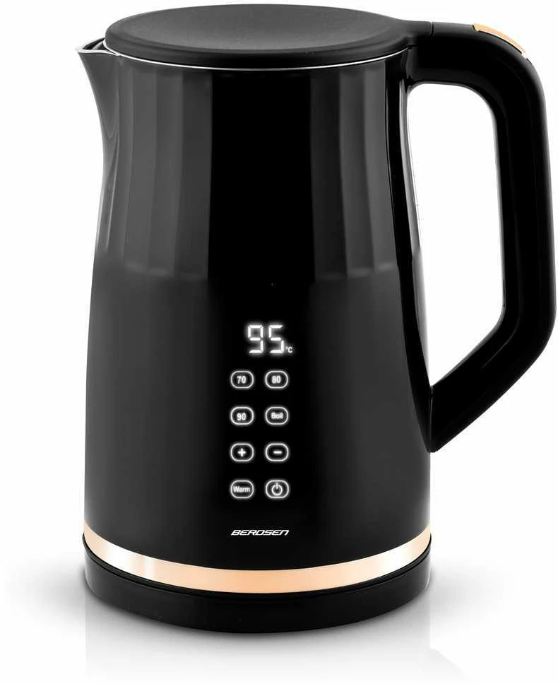 Berdsen BD-706 elektrinis virdulys 1,7 l su temperatūros valdymu ir jutikliniu ekranu, juodas