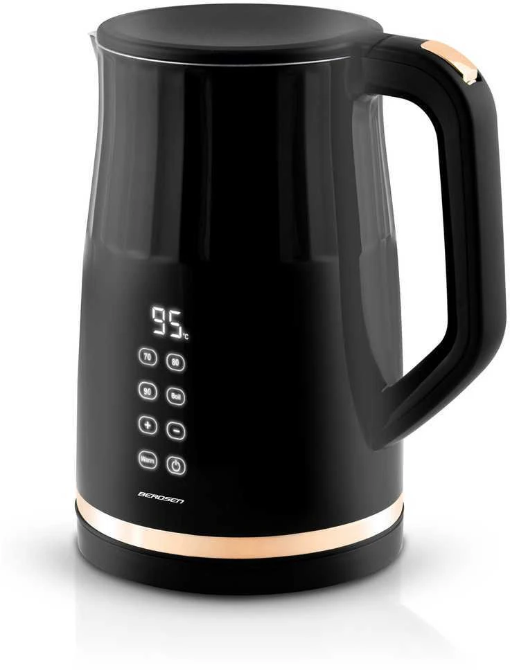 Berdsen BD-706 elektrinis virdulys 1,7 l su temperatūros valdymu ir jutikliniu ekranu, juodas