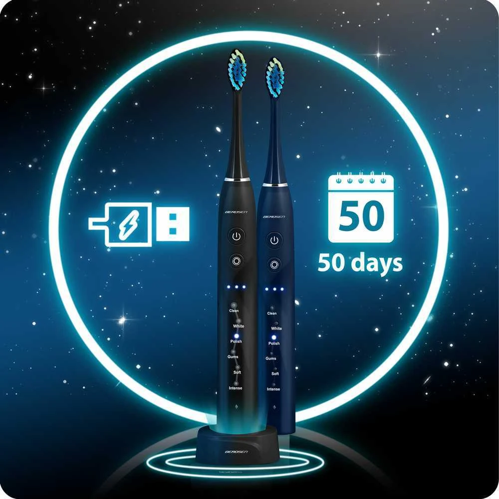 Dantų šepetėlis Berdsen Galaxy Duo sonic dantų šepetėlių rinkinys iš 2 vnt