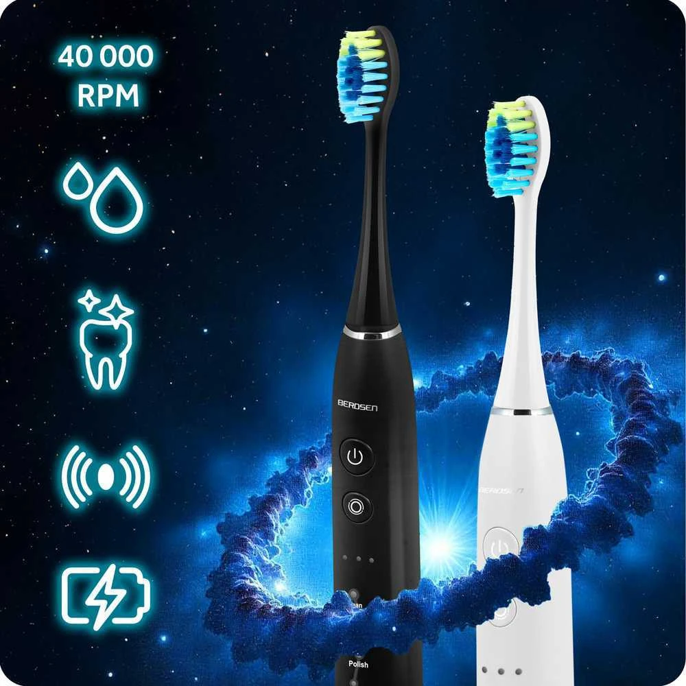 Dantų šepetėlis Berdsen Galaxy Duo sonic dantų šepetėlių rinkinys iš 2 vnt