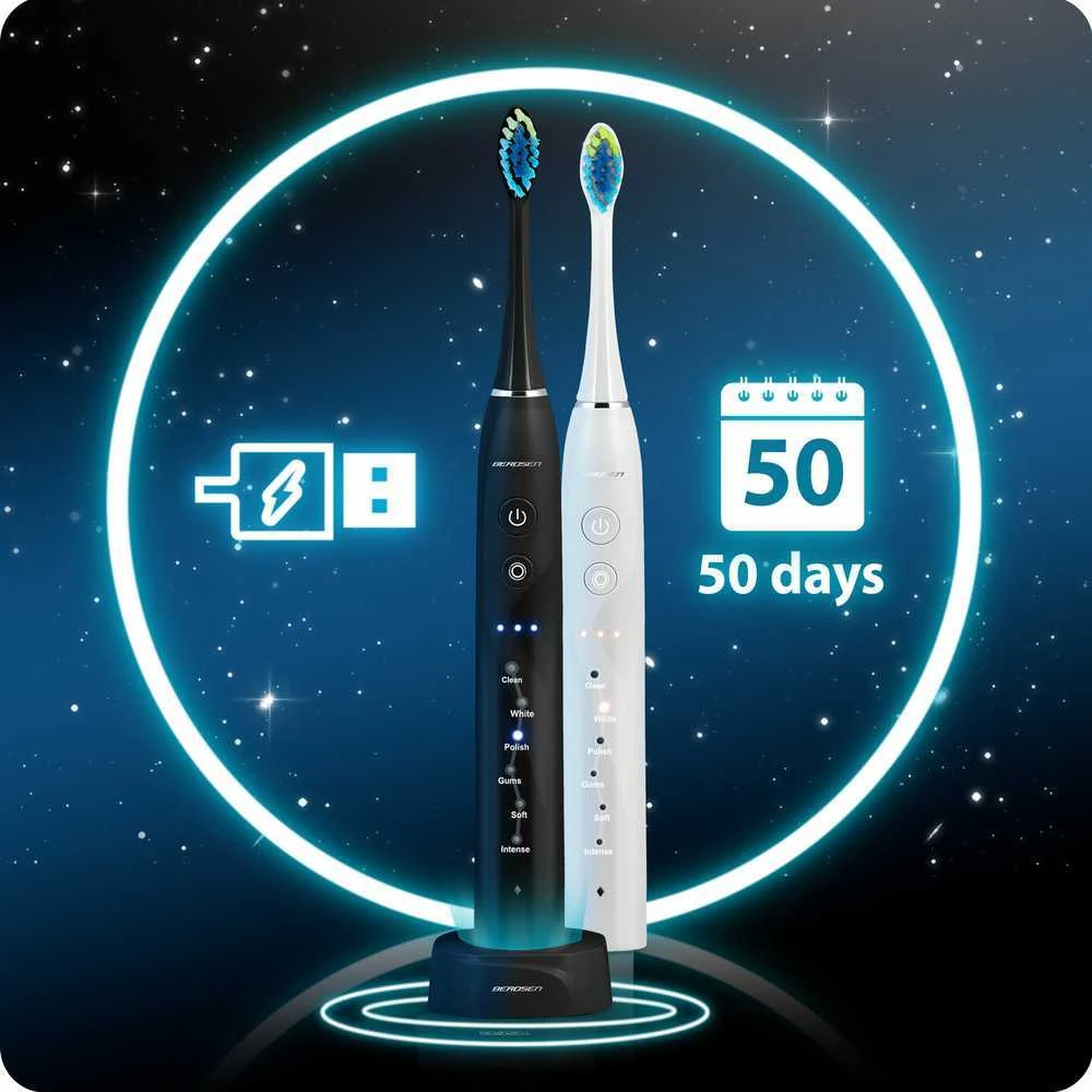 Dantų šepetėlis Berdsen Galaxy Duo sonic dantų šepetėlių rinkinys iš 2 vnt