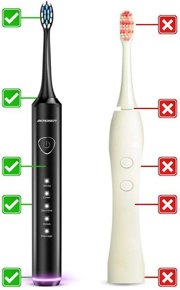 Berdsen Sonica B5 juodas dantų šepetėlis sonic