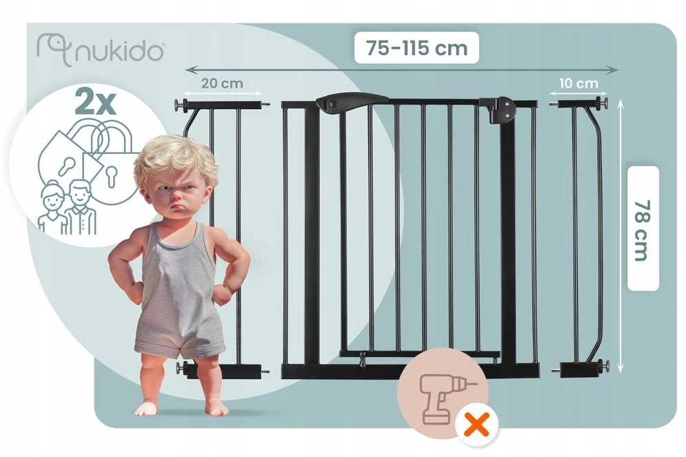 Juodi „Nukido 718300“ apsauginiai varteliai