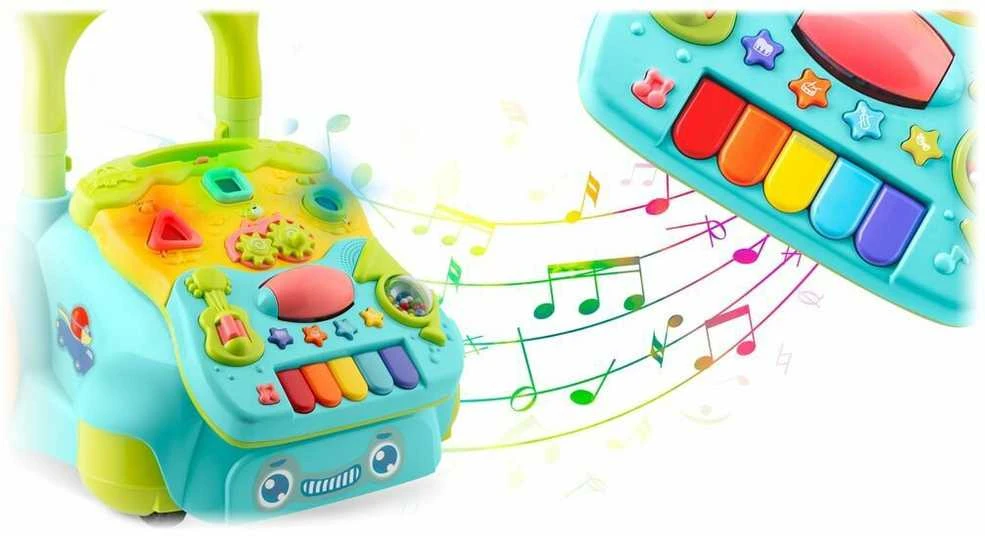 Lavinamasis stumdukas su pianinu 2in1 kūdikiams, Ricokids