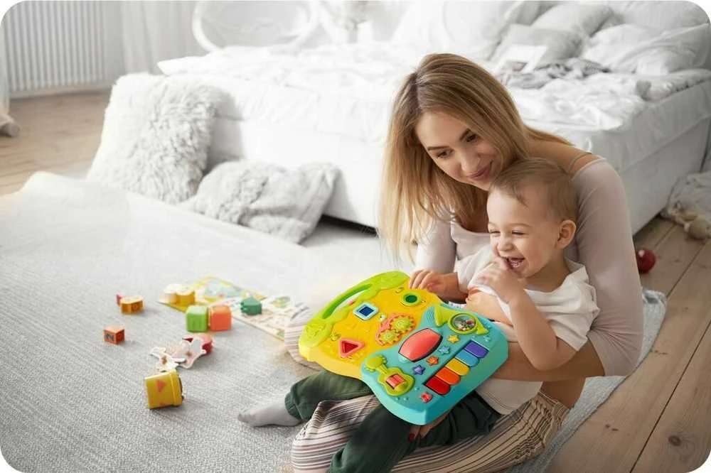 Lavinamasis stumdukas su pianinu 2in1 kūdikiams, Ricokids