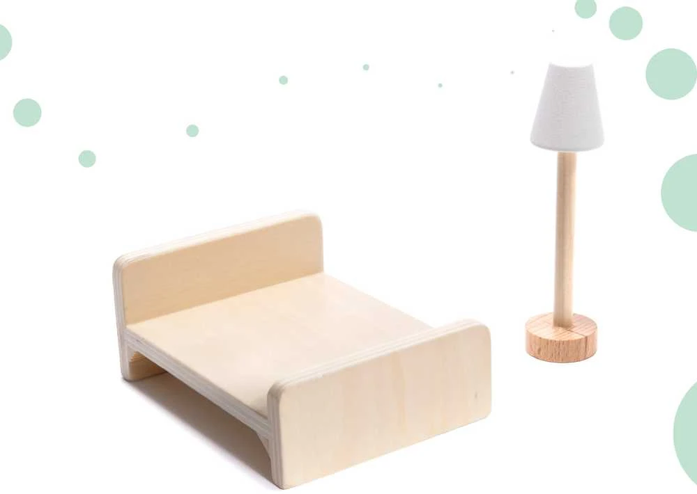 KIK LULILO medinis lėlių namelis FLORO boho LED