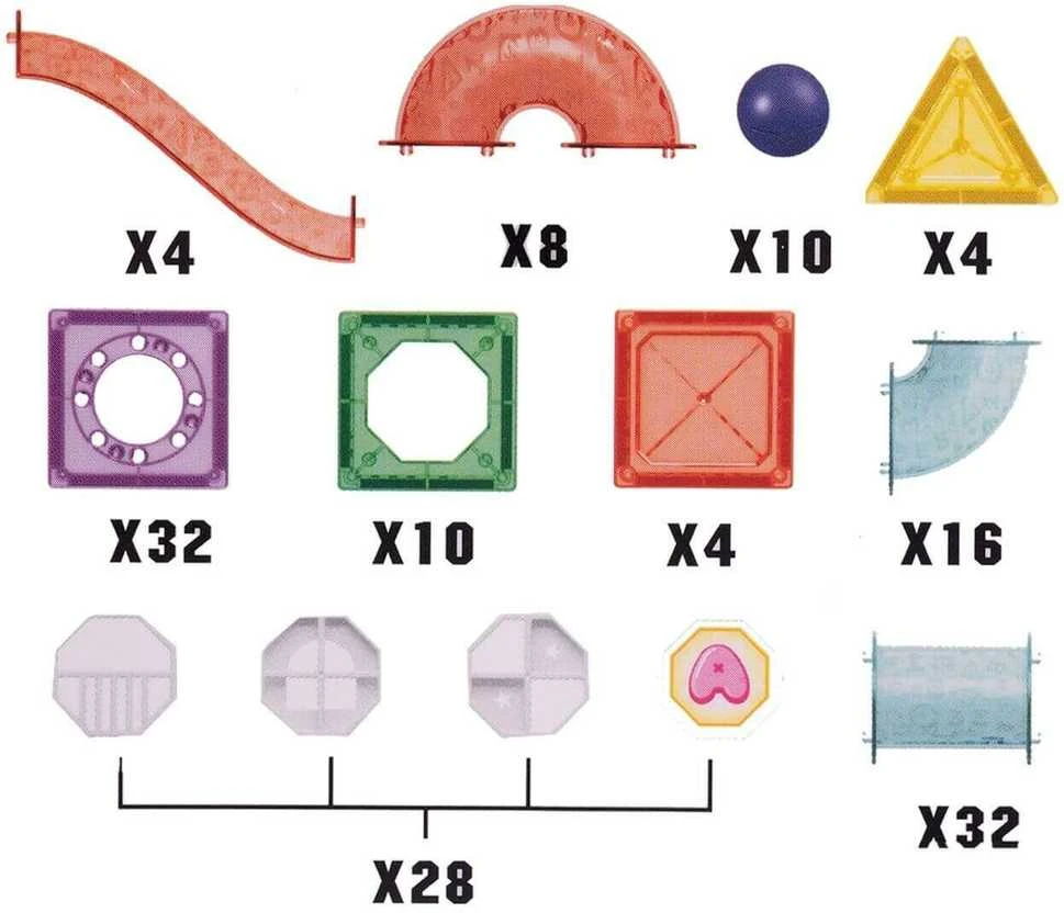 Magnetinis konstruktorius MalPlay, 148 detalės