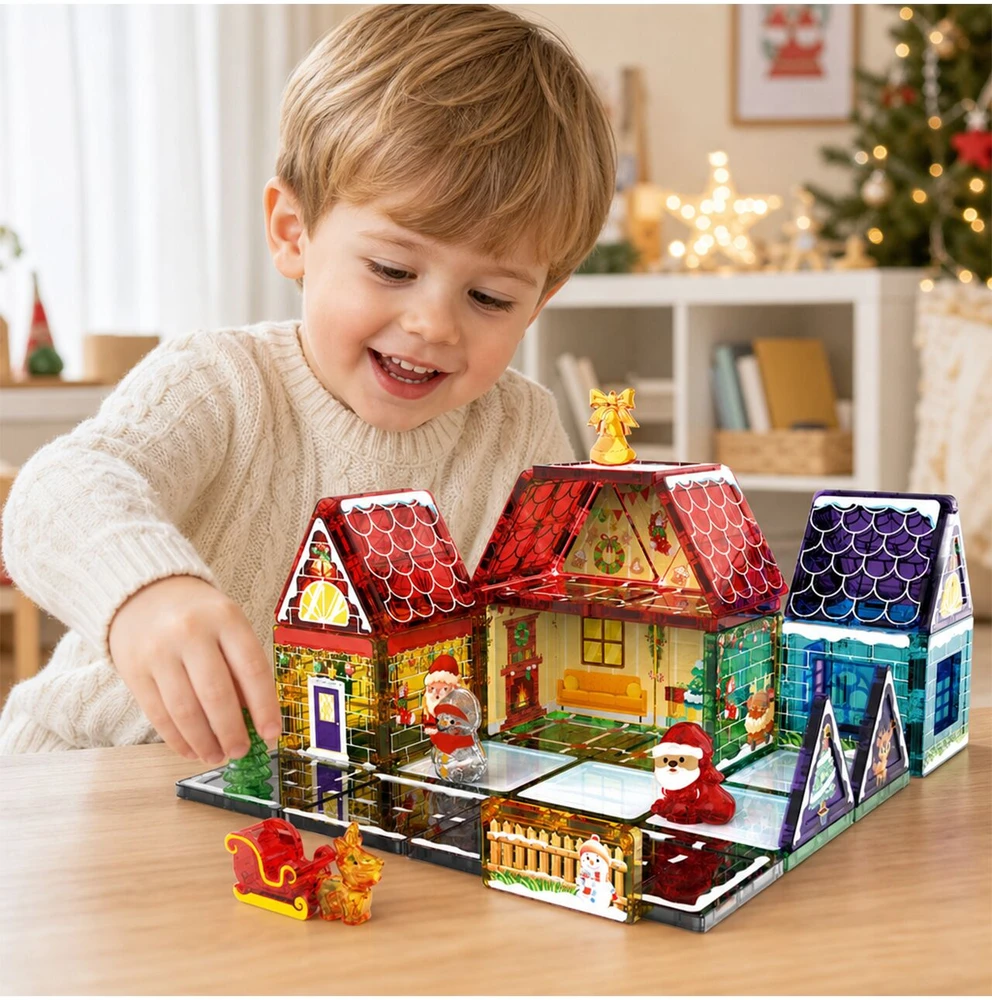 Malplay 3D Magnetinis konstruktorius 55 dalys, Spalvingi nameliai