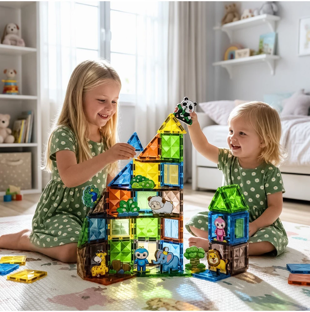 Malplay 3D Magnetinis konstruktorius 82 dalys Gyvūnai