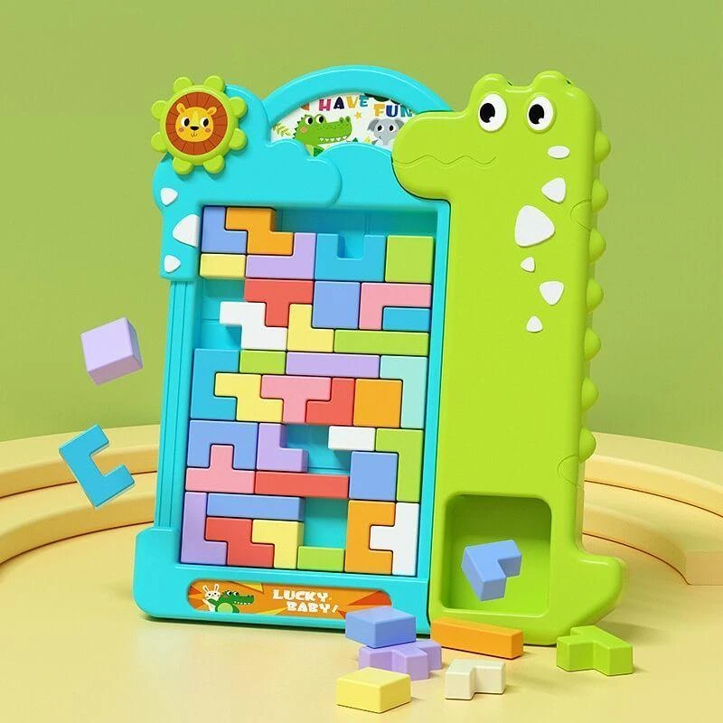 Malplay Blokelių dėlionė Tetris Krokodilas