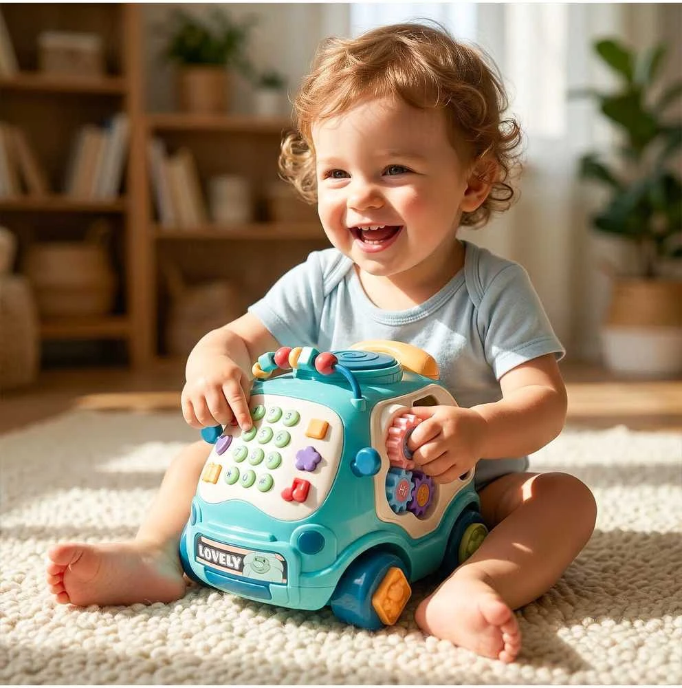 Malplay Daugiafunkcis muzikinis žaislas- rūšiuoklis automobilis.