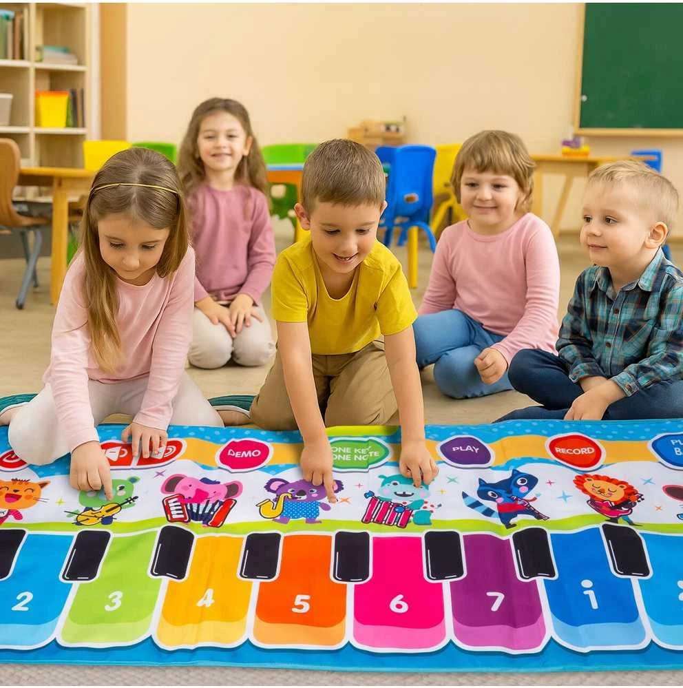 Malplay Didelis interaktyvus muzikinis kilimėlis šokiams, 148 x 60 cm