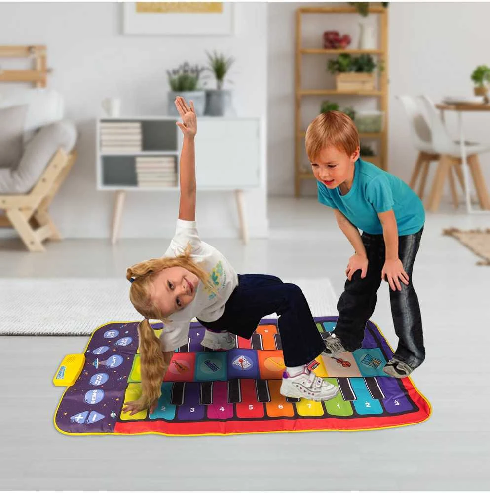 Malplay Didelis interaktyvus muzikinis kilimėlis šokiams, 140 × 70 cm