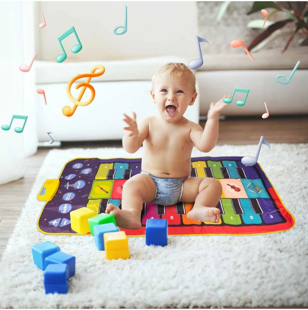 Malplay Didelis interaktyvus muzikinis kilimėlis šokiams, 140 × 70 cm