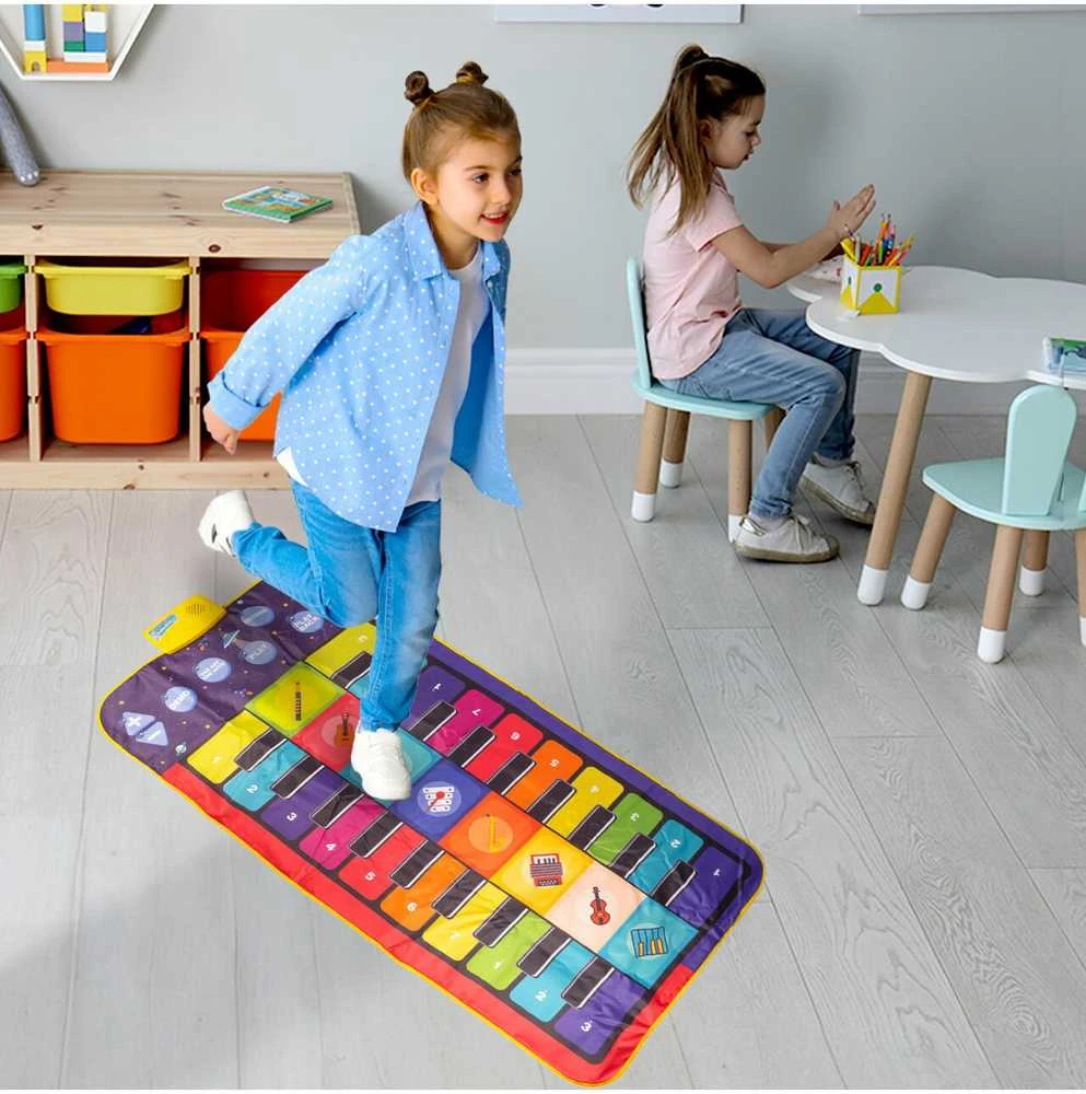 Malplay Didelis interaktyvus muzikinis kilimėlis šokiams, 140 × 70 cm