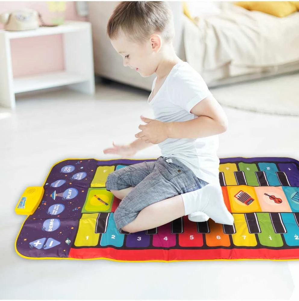 Malplay Didelis interaktyvus muzikinis kilimėlis šokiams, 140 × 70 cm
