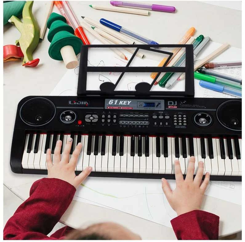 Malplay Didelis vaikiškas pianinas su mikrofonu, 61 klavišas