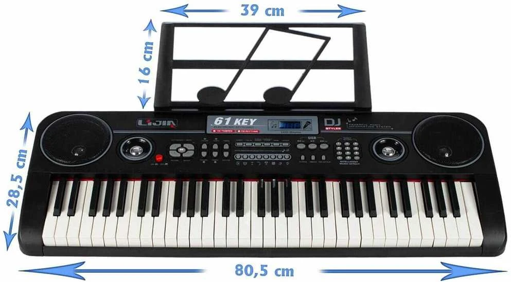 Malplay Didelis vaikiškas pianinas su mikrofonu, 61 klavišas