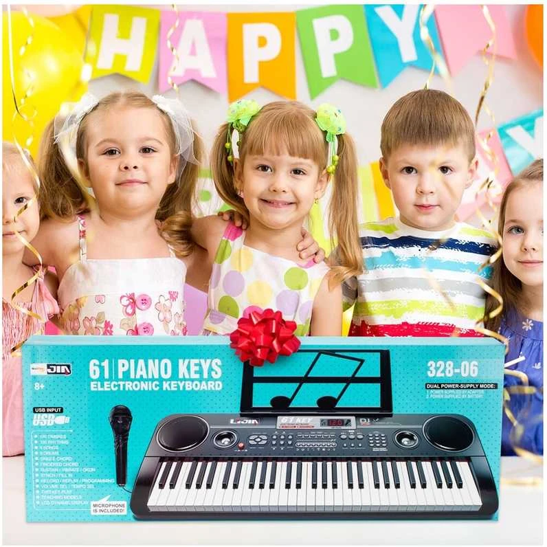 Malplay Didelis vaikiškas pianinas su mikrofonu, 61 klavišas