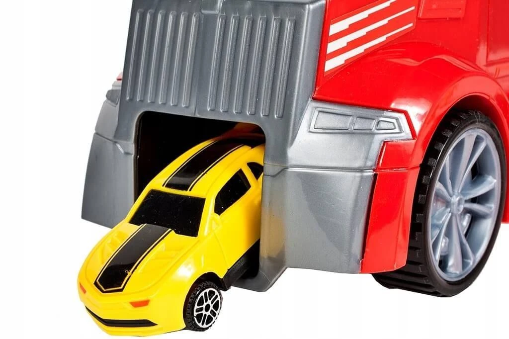 Malplay Didelis žaislinis sunkvežimis su 5 automobiliais ir malūnsparniu