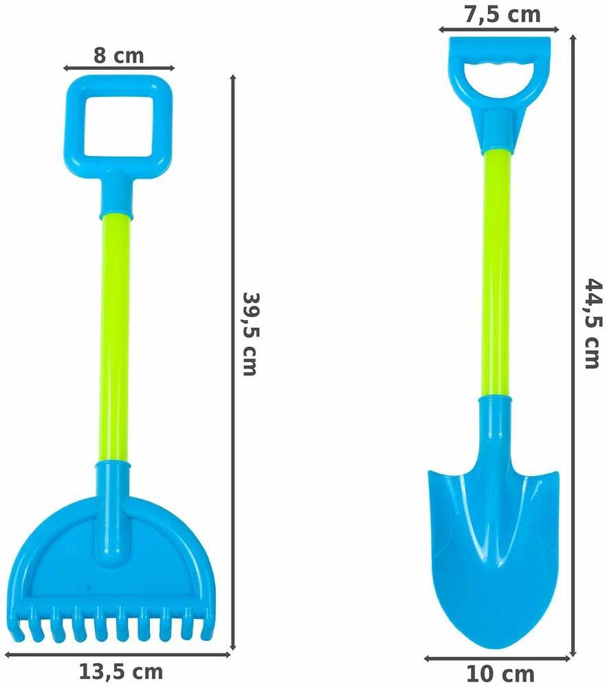Malplay Grėblys ir kastuvas žaidimams smėlyje, 44,5 cm