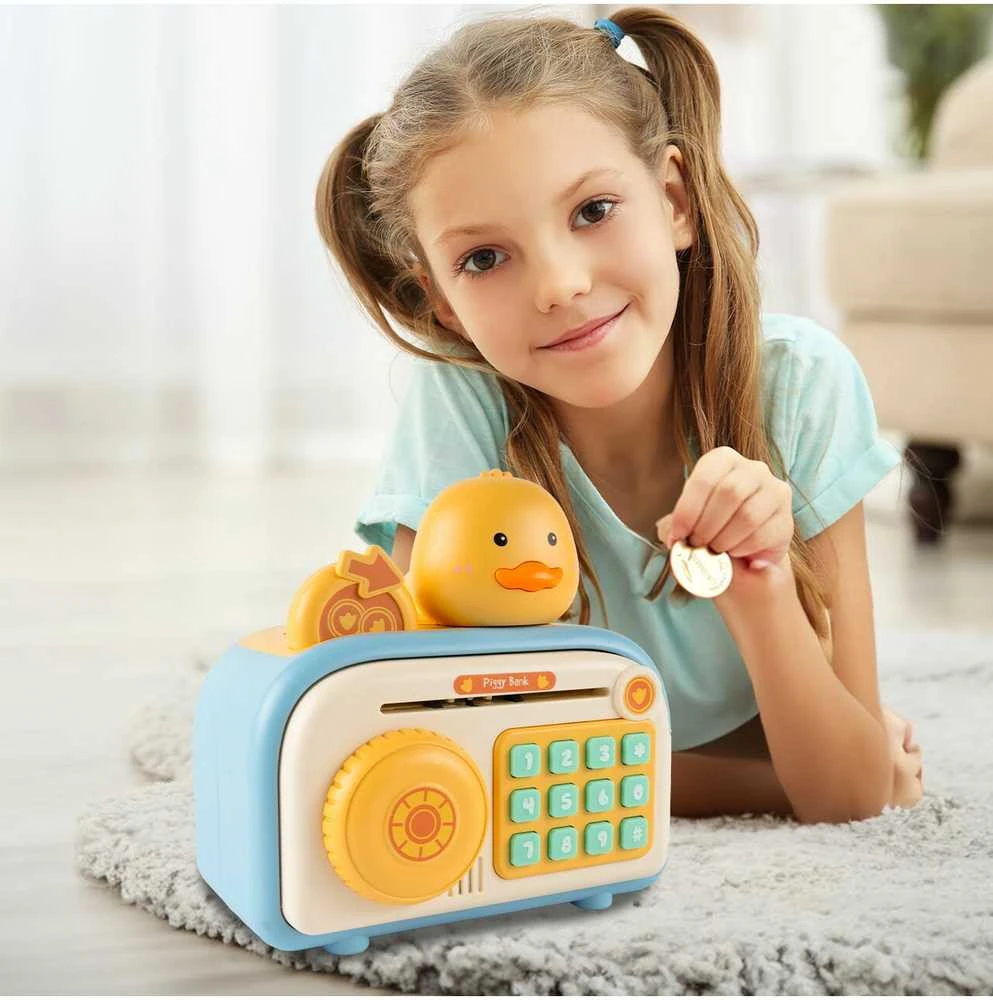 Malplay Interaktyvi vaikiška taupyklė seifas „Duck Piggy Bank“