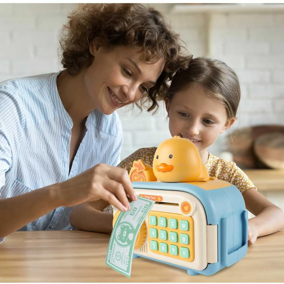 Malplay Interaktyvi vaikiška taupyklė seifas „Duck Piggy Bank“