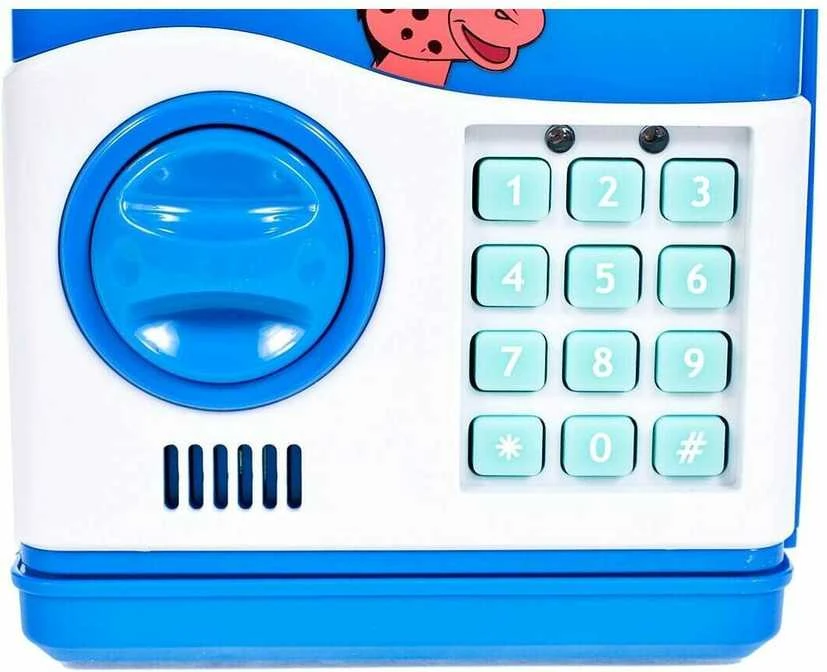 Malplay Taupyklė seifas vaikui elektroninė, garsai, su pin kodu, mėlyna spalva