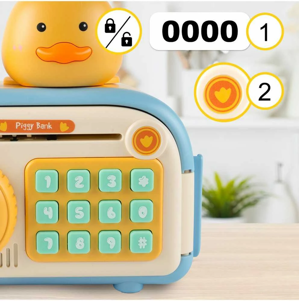 Malplay Interaktyvi vaikiška taupyklė seifas „Duck Piggy Bank“