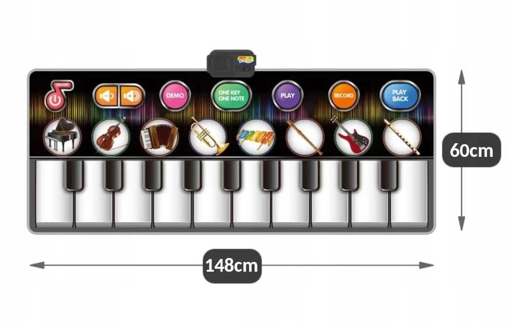 Malplay Interaktyvus didelis žaislinis muzikinis kilimėlis šokiams, 148cm