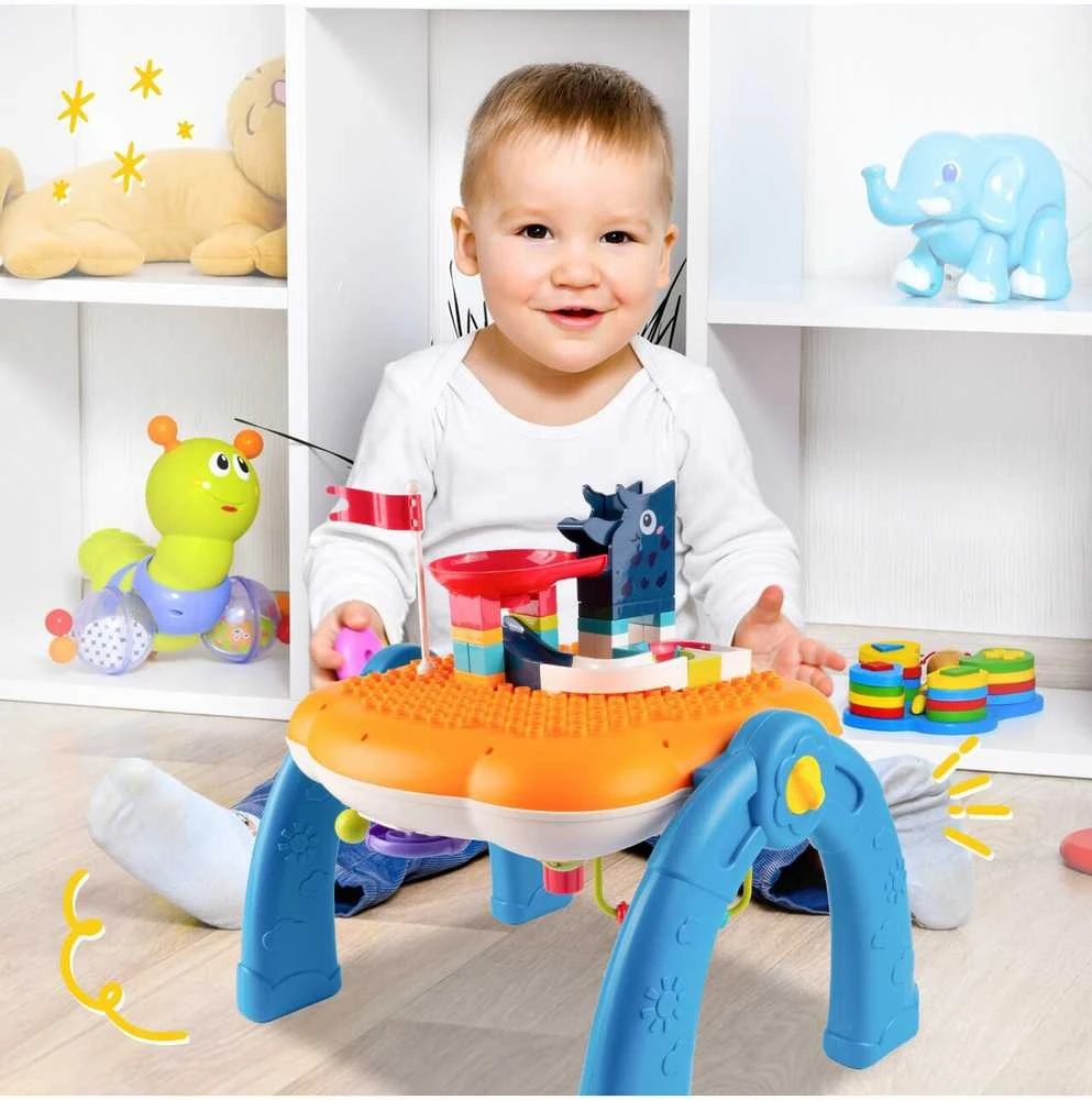 Malplay Interaktyvus lavinamasis muzikinis staliukas su traukinuku 2in1