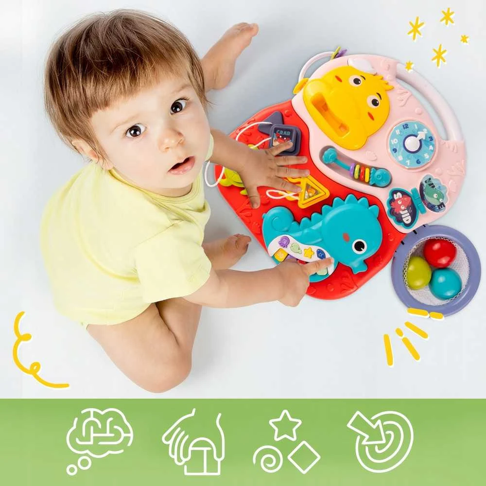 Malplay Interaktyvus lavinamasis muzikinis staliukas Dino su krepšiu