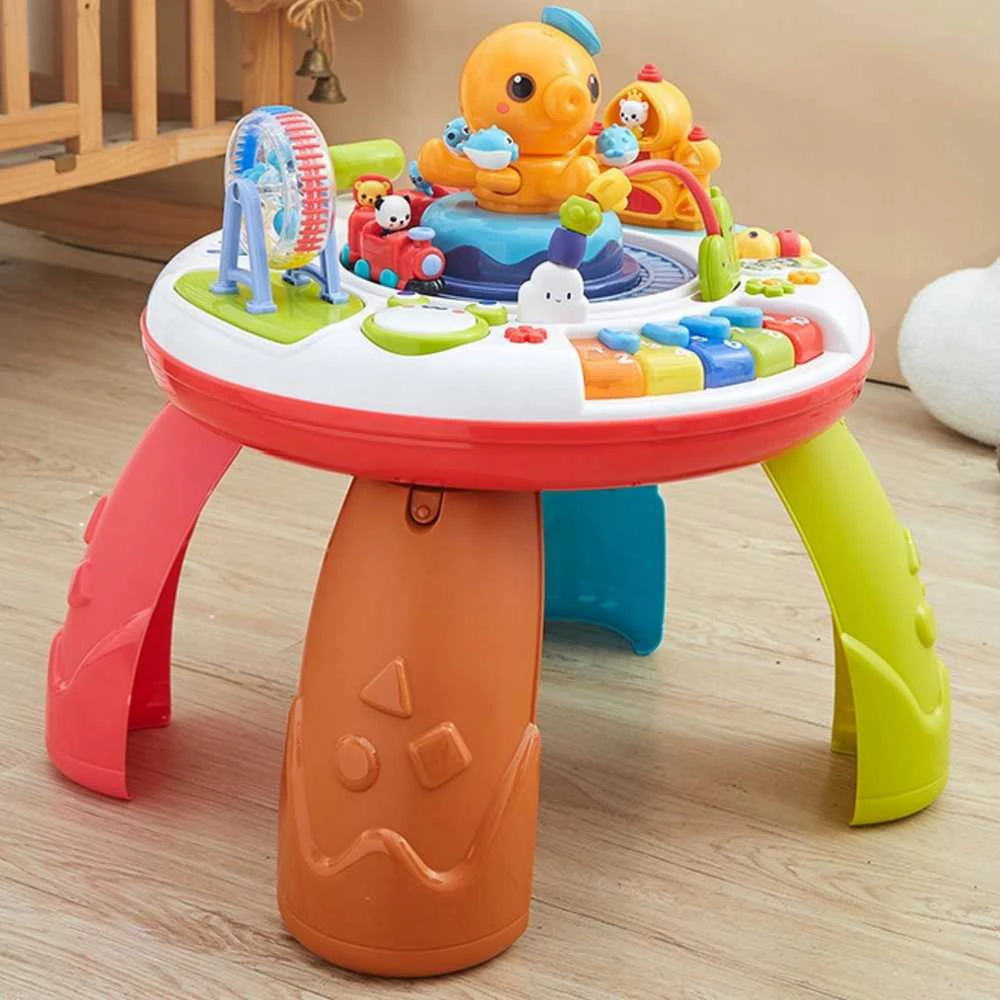 Malplay Interaktyvus lavinamasis muzikinis staliukas su traukinuku Aštuonkojis