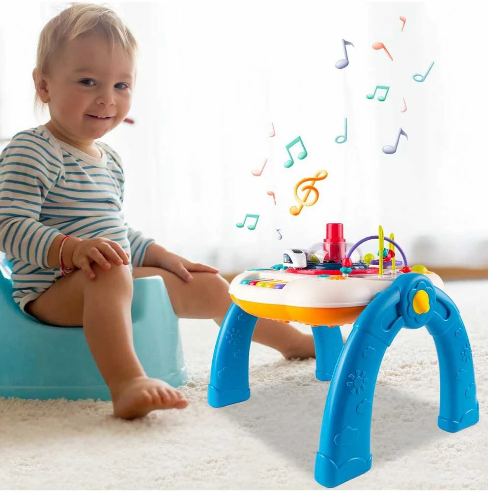 Malplay Interaktyvus lavinamasis muzikinis staliukas su traukinuku 2in1