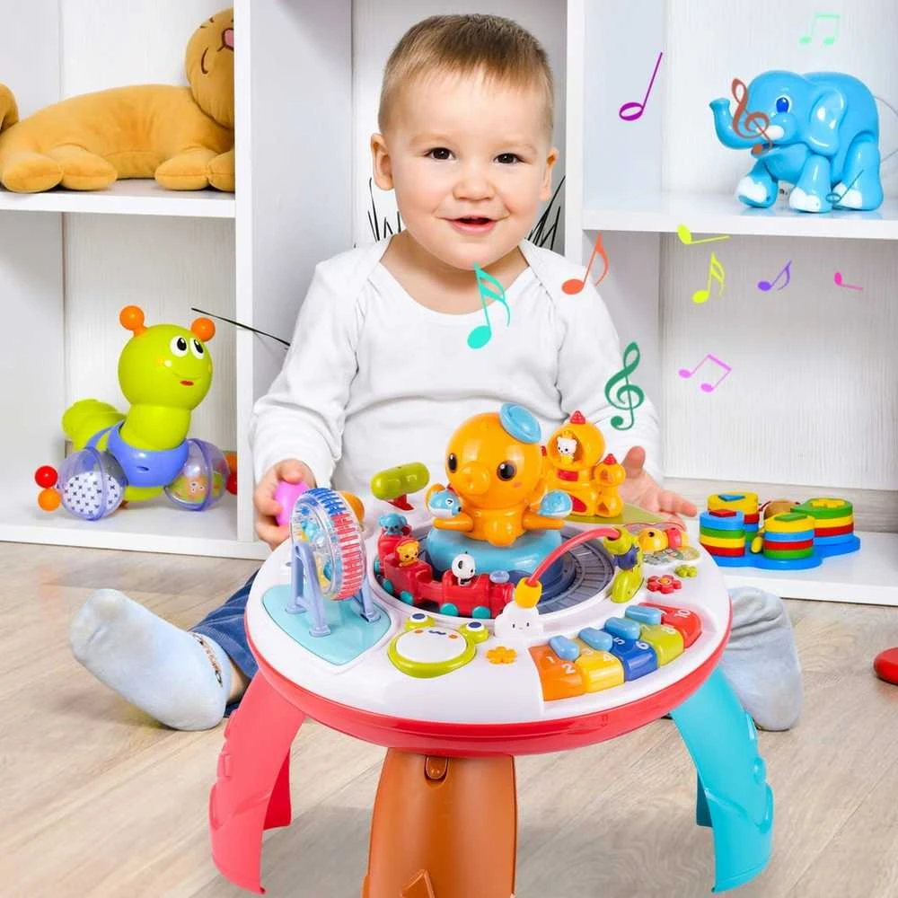 Malplay Interaktyvus lavinamasis muzikinis staliukas su traukinuku Aštuonkojis