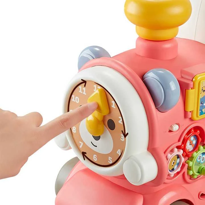 Malplay Interaktyvus paspiriamas traukinukas - stumdukas kūdikiams su dėže žaislams 5in 1
