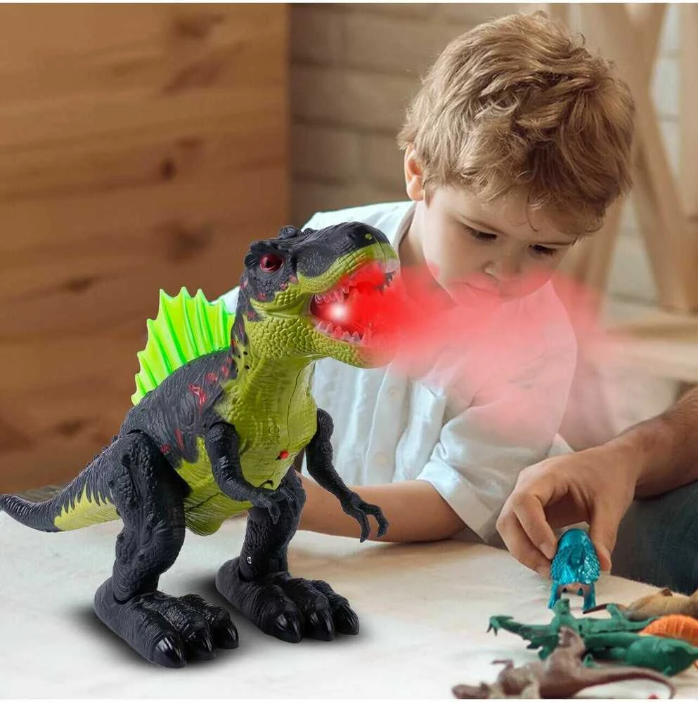 Malplay Interaktyvus T-rex dinozauras šviečia, riaumoja, vaikšto, kvėpuoja garais
