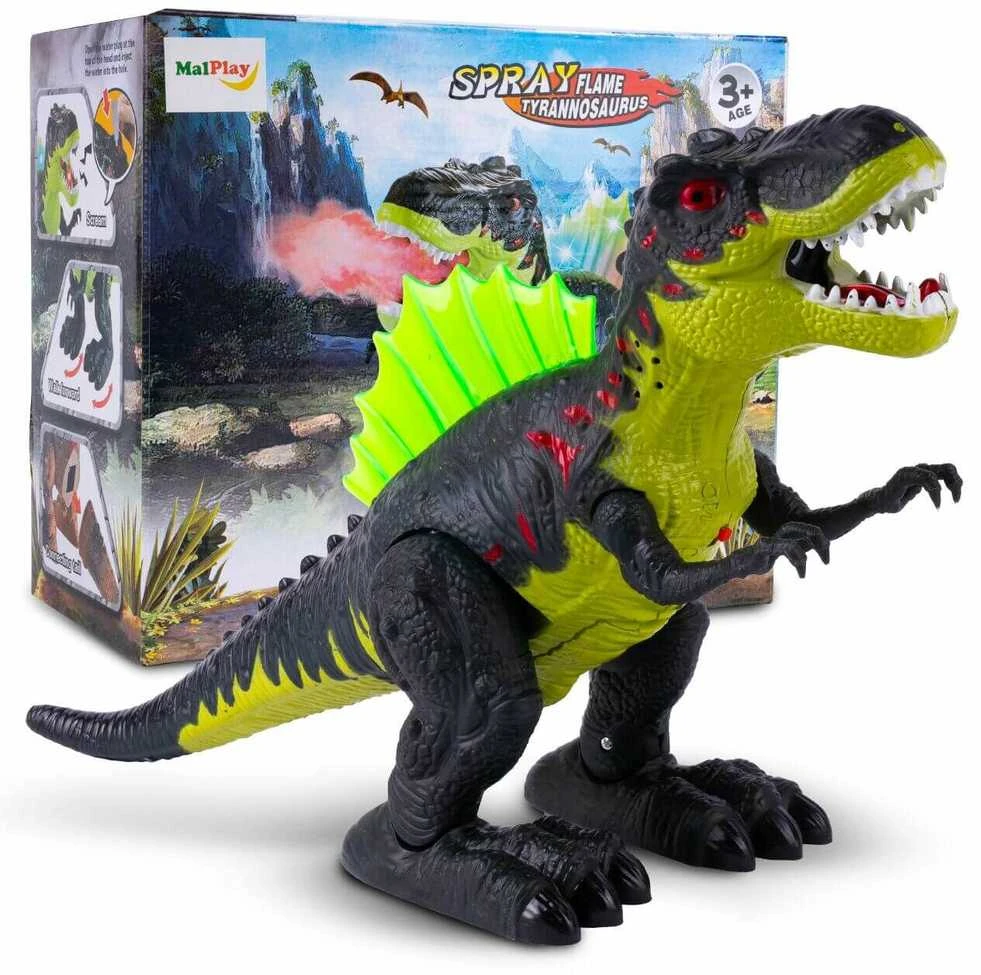 Malplay Interaktyvus T-rex dinozauras šviečia, riaumoja, vaikšto, kvėpuoja garais