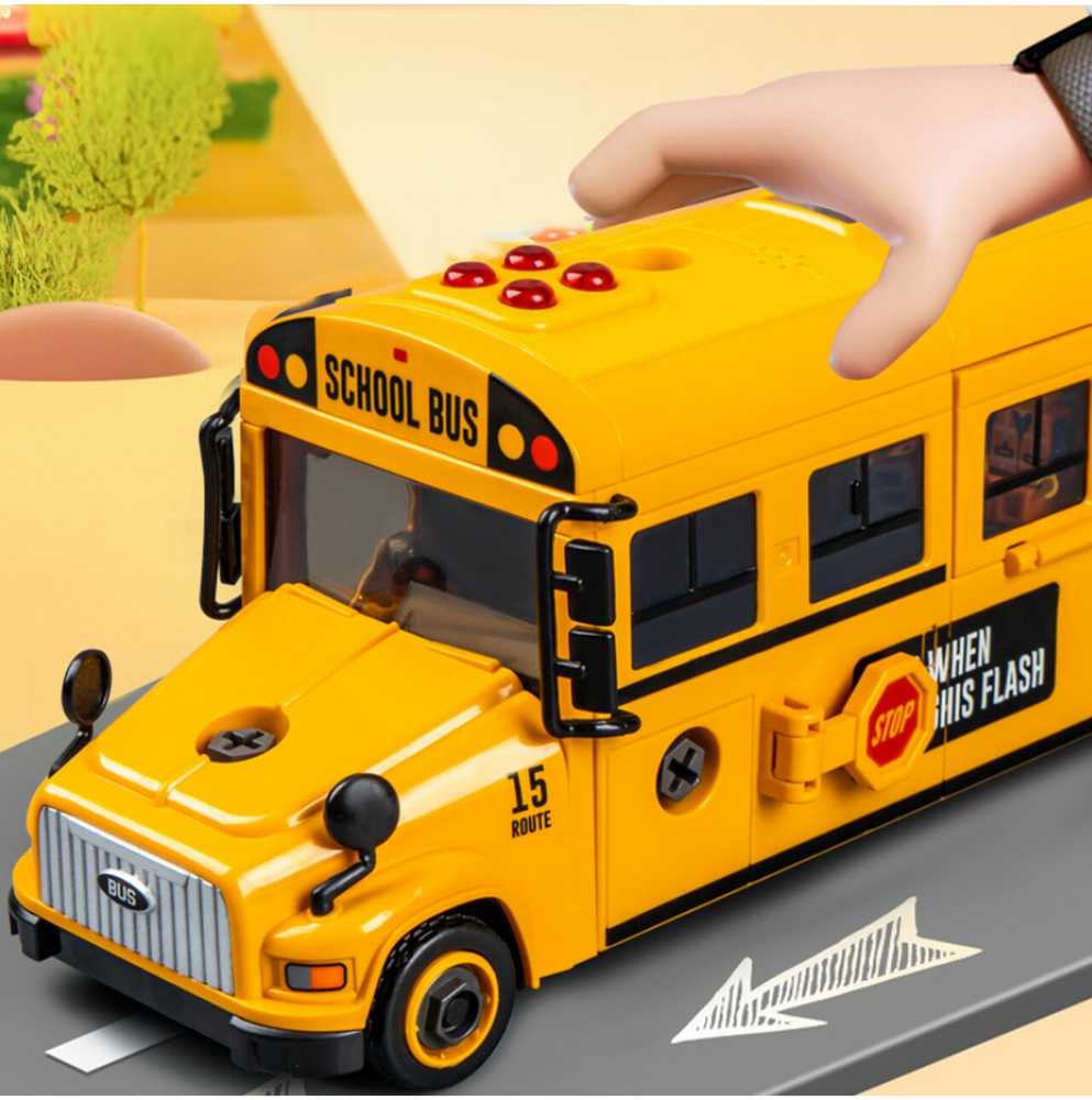 Malplay Konstruktorius- didelis mokyklinis autobusas su šviesa ir garsu, 48 el.