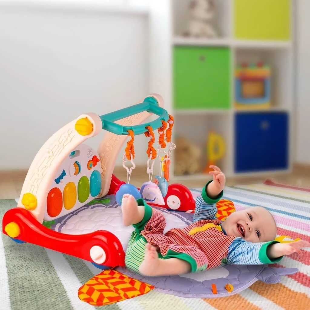 Malplay Lavinamasis muzikinis kilimėlis ir stumdukas kūdikiams 2in 1