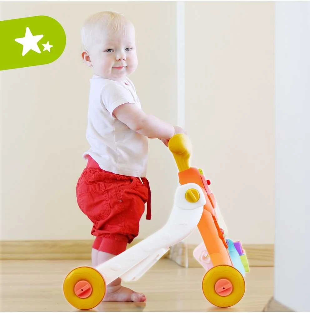 Malplay Oranžinis Daugiafunkcinis stumdukas kūdikiams Montessori 3in1. Oranžinis