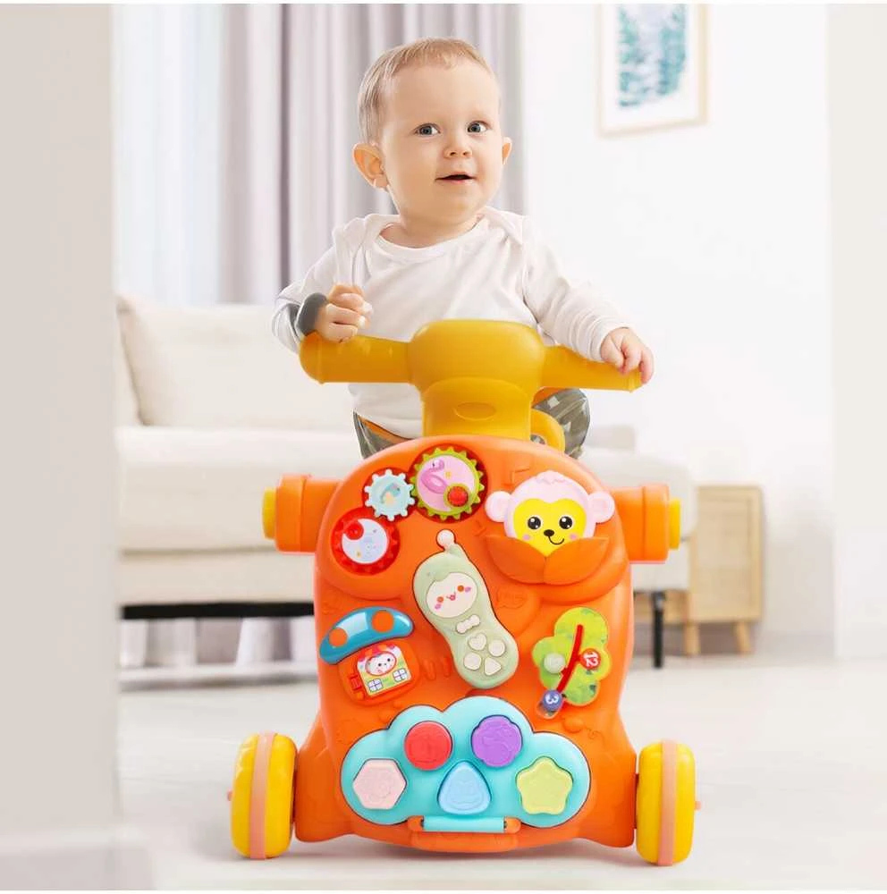 Malplay Oranžinis Daugiafunkcinis stumdukas kūdikiams Montessori 3in1. Oranžinis