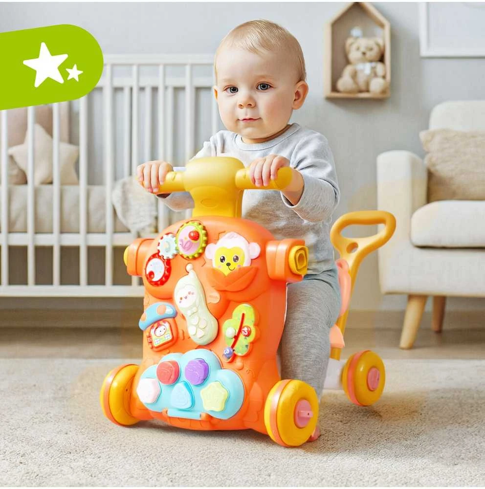 Malplay Oranžinis Daugiafunkcinis stumdukas kūdikiams Montessori 3in1. Oranžinis