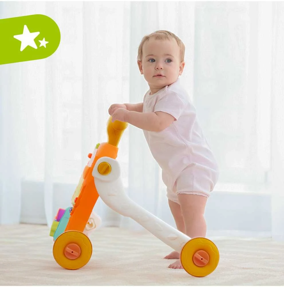 Malplay Oranžinis Daugiafunkcinis stumdukas kūdikiams Montessori 3in1. Oranžinis