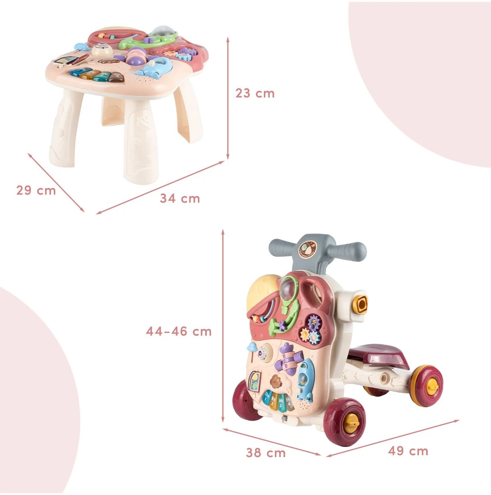 Malplay Lavinamasis stumdukas- staliukas 4in1 Kosmosas kūdikiams